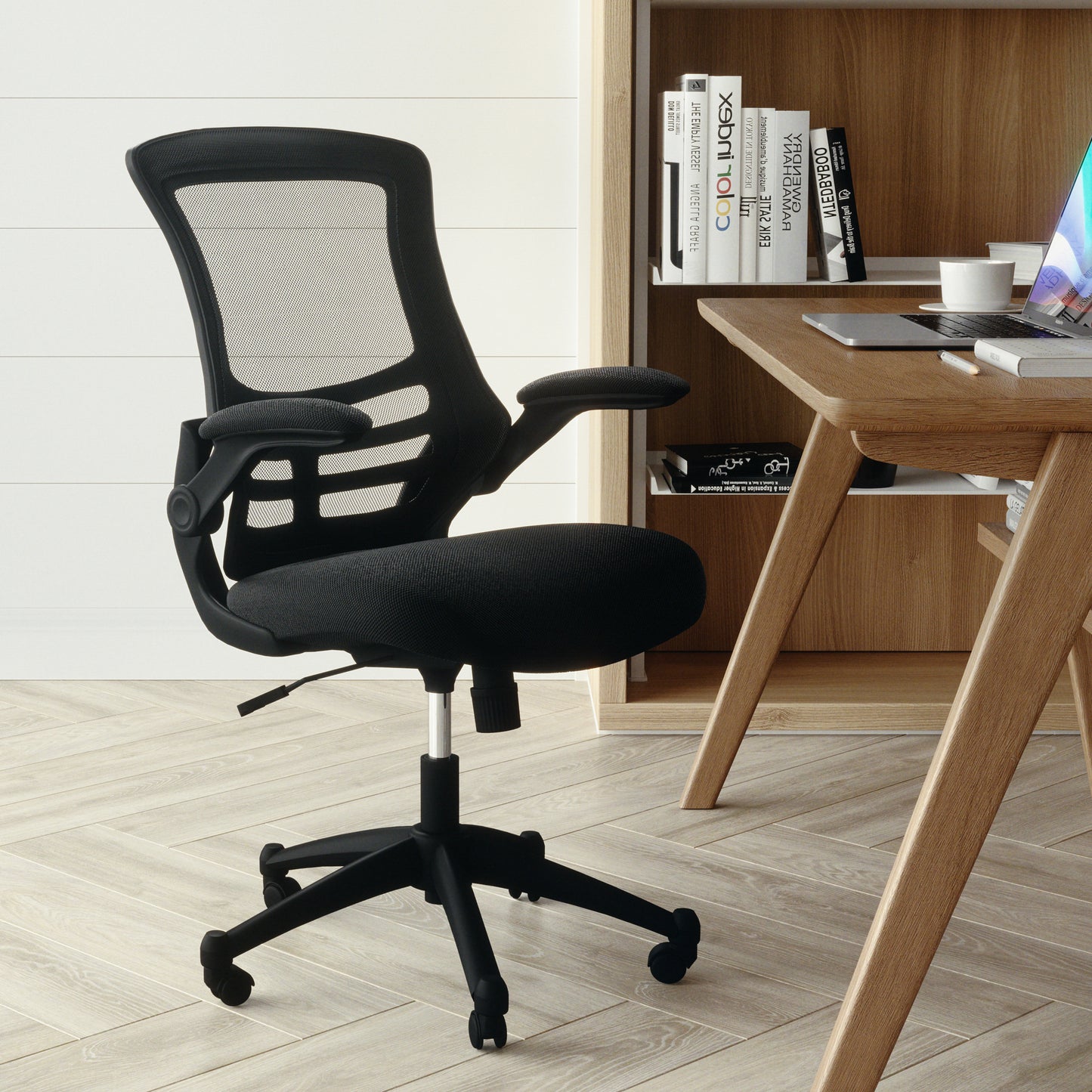 Kelista Mid-Back Black Mesh Swivel Ergonomic Task Office Chair - Bestfurniturecart