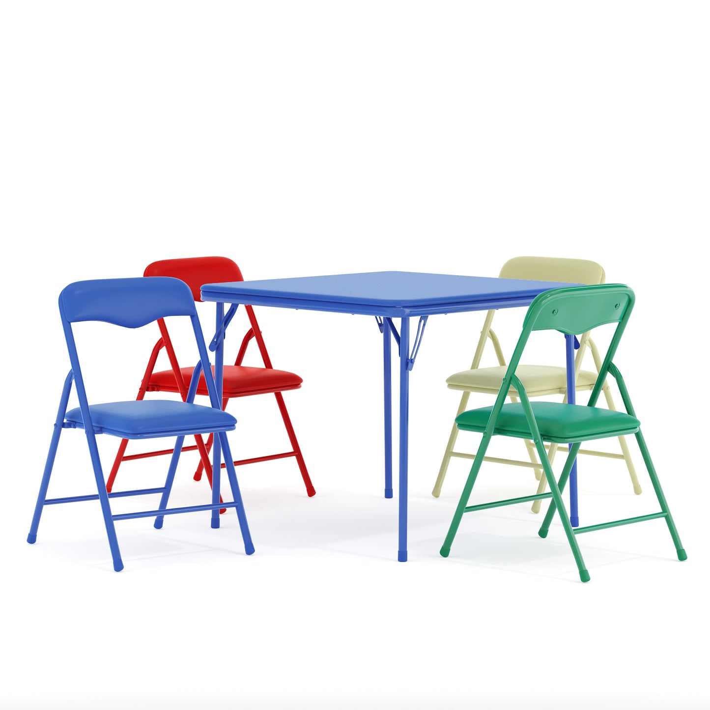 Mindy Kids Colorful 5 Piece Folding Table and Chair Set - Bestfurniturecart