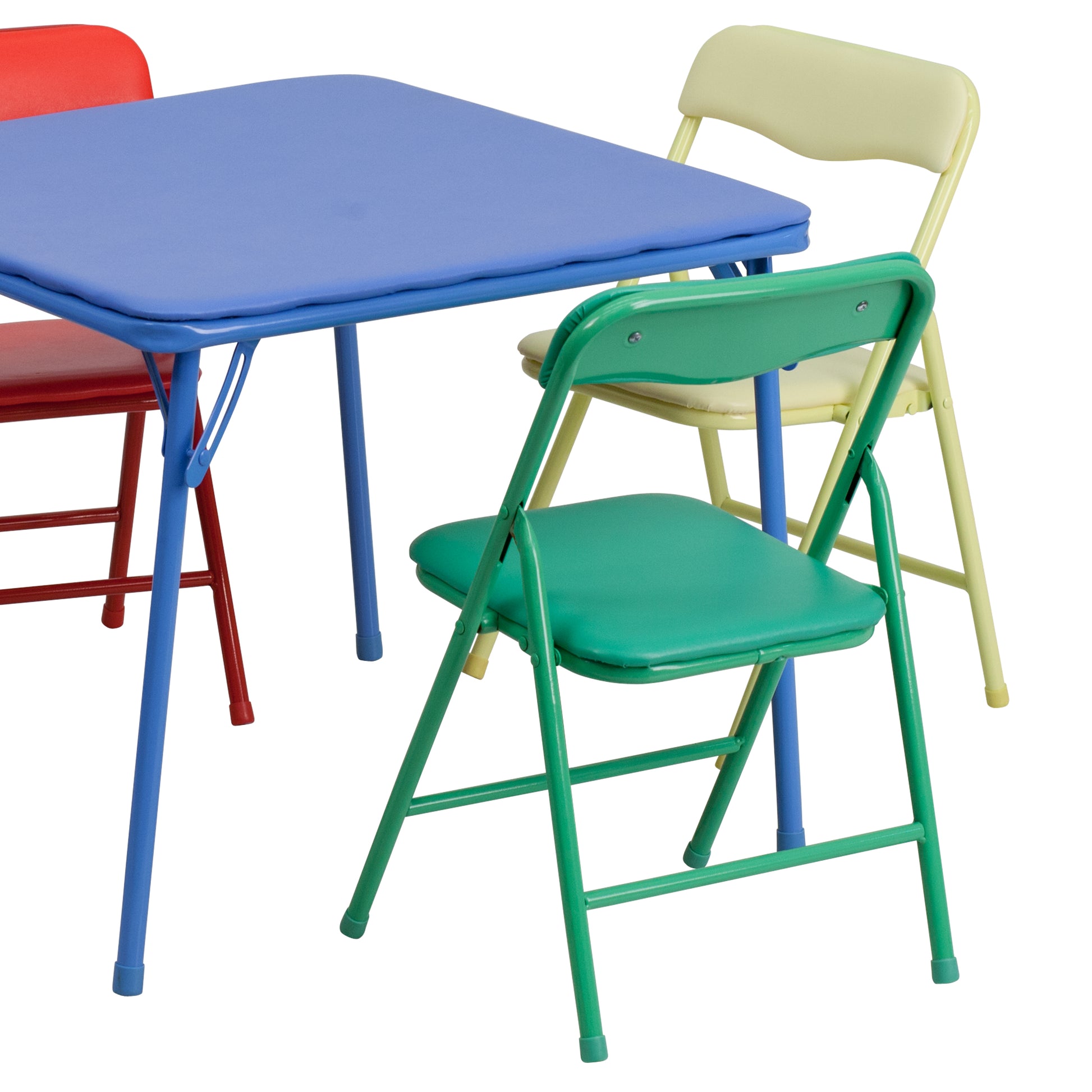 Mindy Kids Colorful 5 Piece Folding Table and Chair Set - Bestfurniturecart